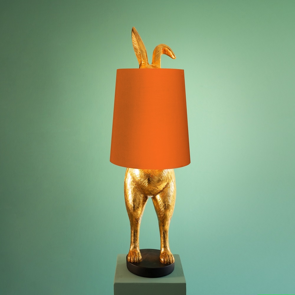 Gouden Konijn Lamp Hiding Oranje Warm & Sfeervol Wonen